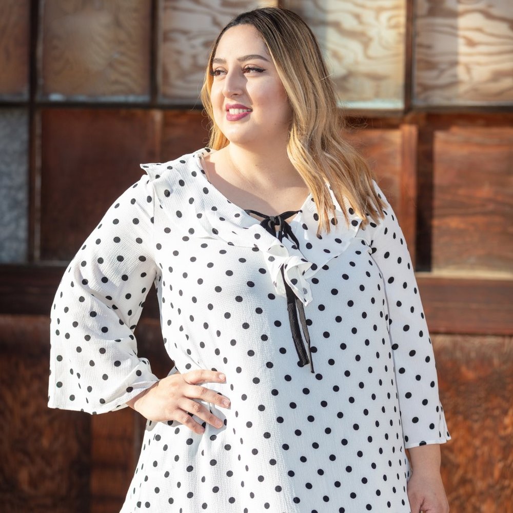 Polka Dot Tunic Blouse